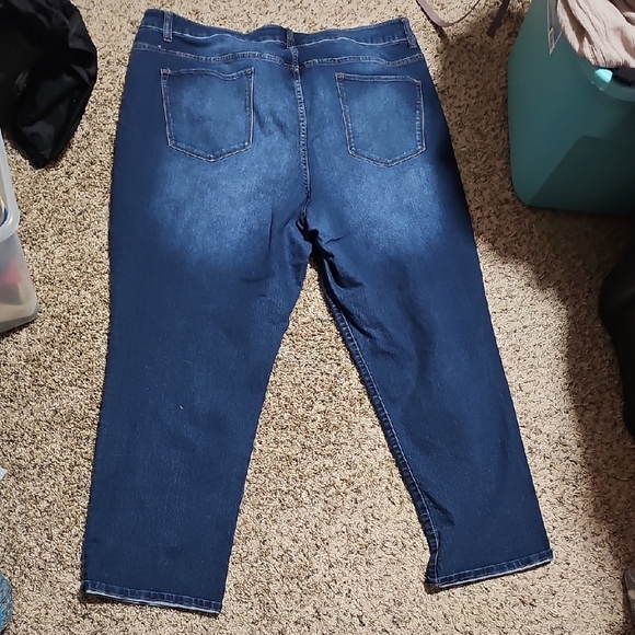 Dark Blue Denim Jeans. Plus Size 24, Faded Glory. - Picture 3 of 3